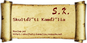 Skultéti Kamélia névjegykártya